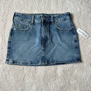 mid rise jean mini skirt✨